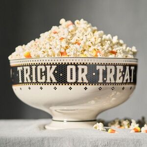 Anthropologie Trick or Treat Bowl - Black and Cream